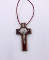 ST BENEDICT MEDAL  WOOD CROSS NECKLACE