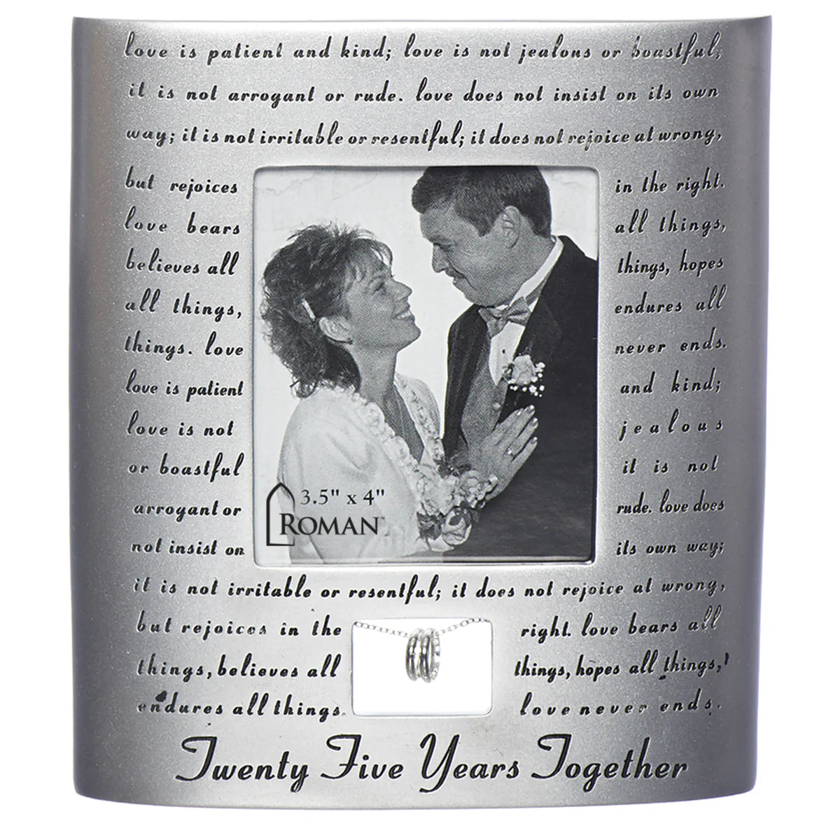 25th Anniversary Frame with Corinthians 13 & Rings D4_R