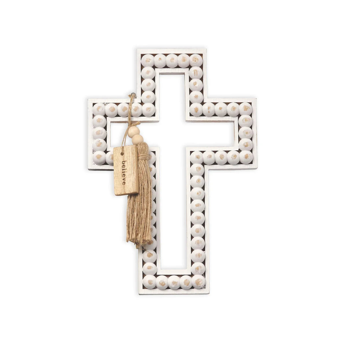 Believe Boho Beaded Wall Cross I-2