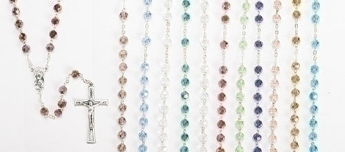 12 ASST BIRTHSTONE ROSARY 17.5"L