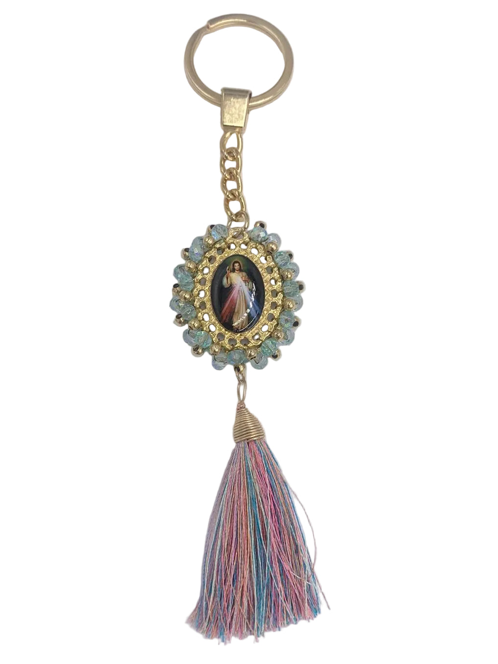 OUR LADY OF GUADALUPE & OTHER BEADED KEYCHAINS