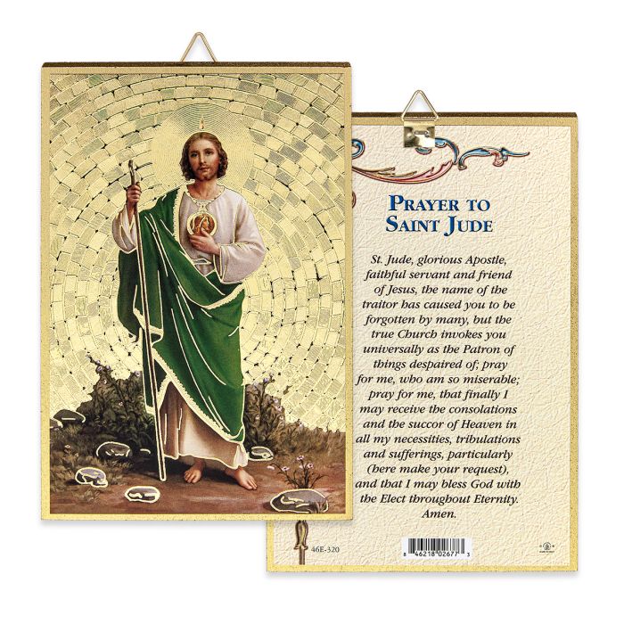 4" x 6" Gold Foil Saint Jude Mosaic Plaque