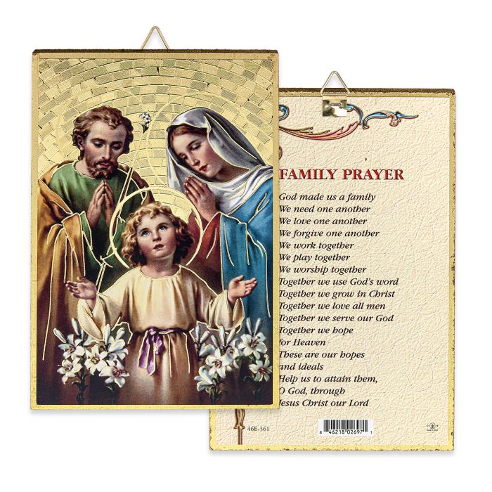4" x 6" Gold Foil Holy Family Mosaic Plaque