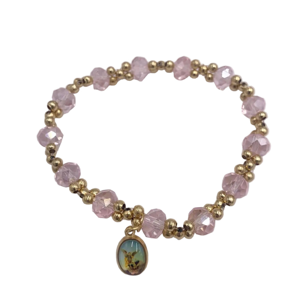 GOLD AND COLORFUL BRACELETS WITH DIFFERENT MEDALS