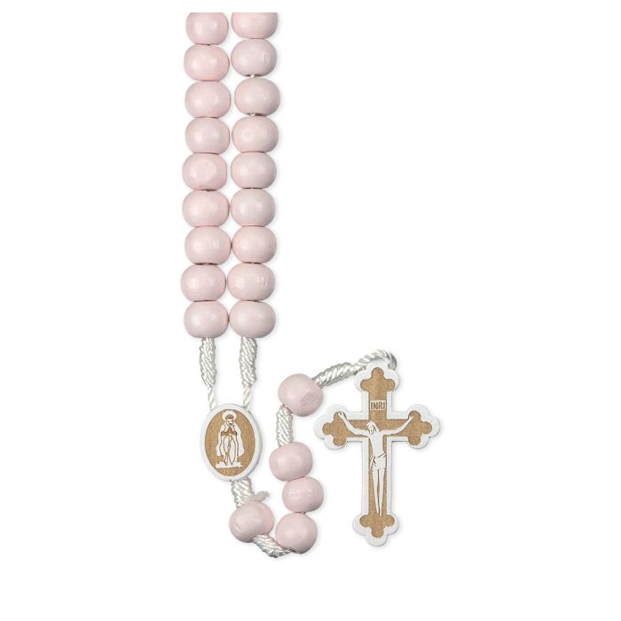 Pink Wood Bead Corded