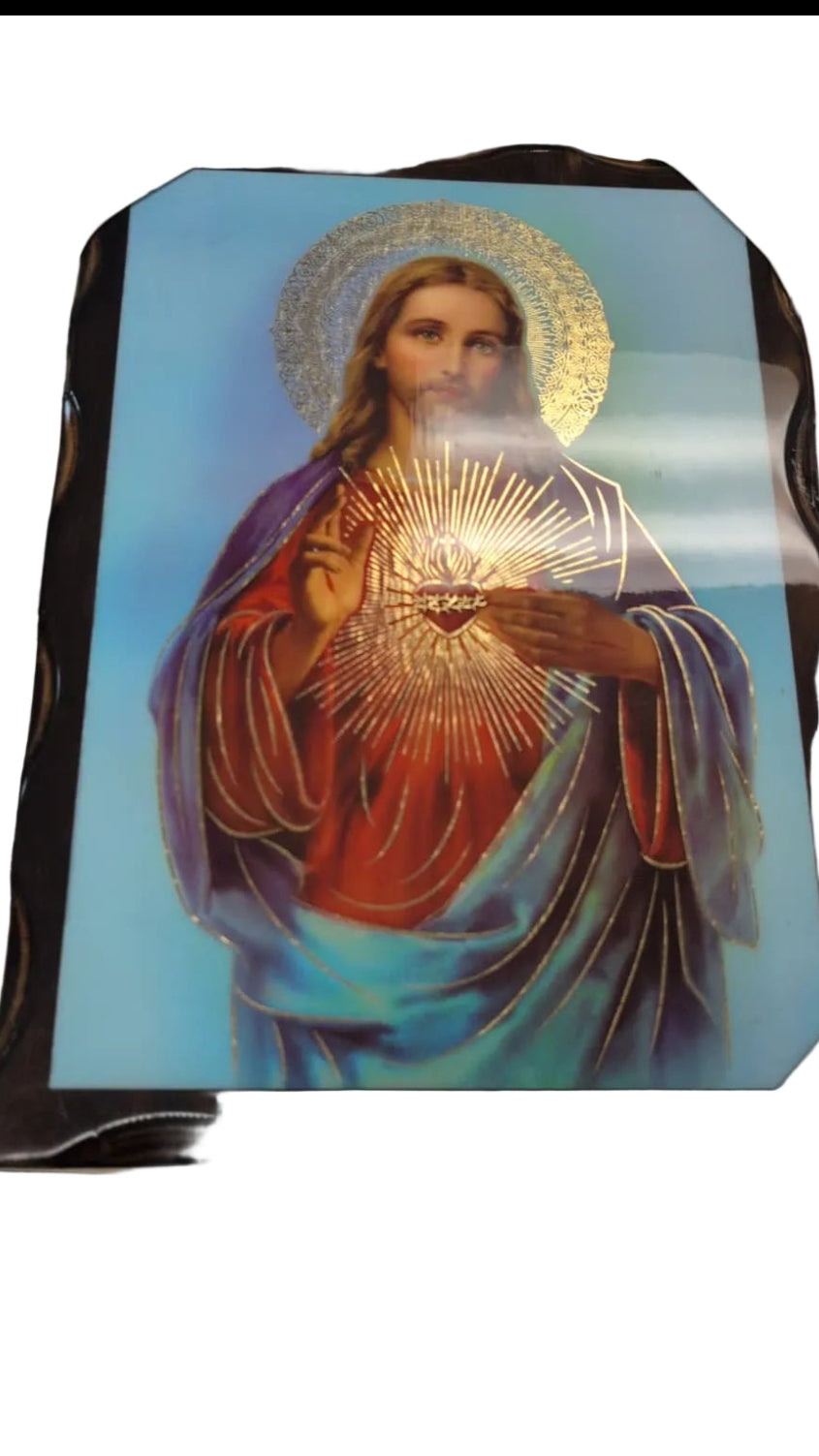 SAGRADO CORAZON DE JESUS CUADRO RUSTICO 13X18