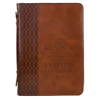 Forro de Biblia Jeremias 29:11, Marron, Mediano
