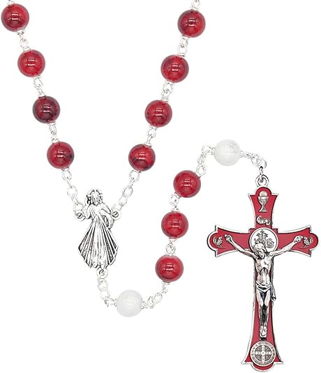 Antique Silver Plate Enamel Rosary