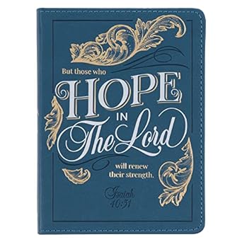 Ocean Blue Vegan Leather Small Journal Inspirational Scripture Women's NotebooK