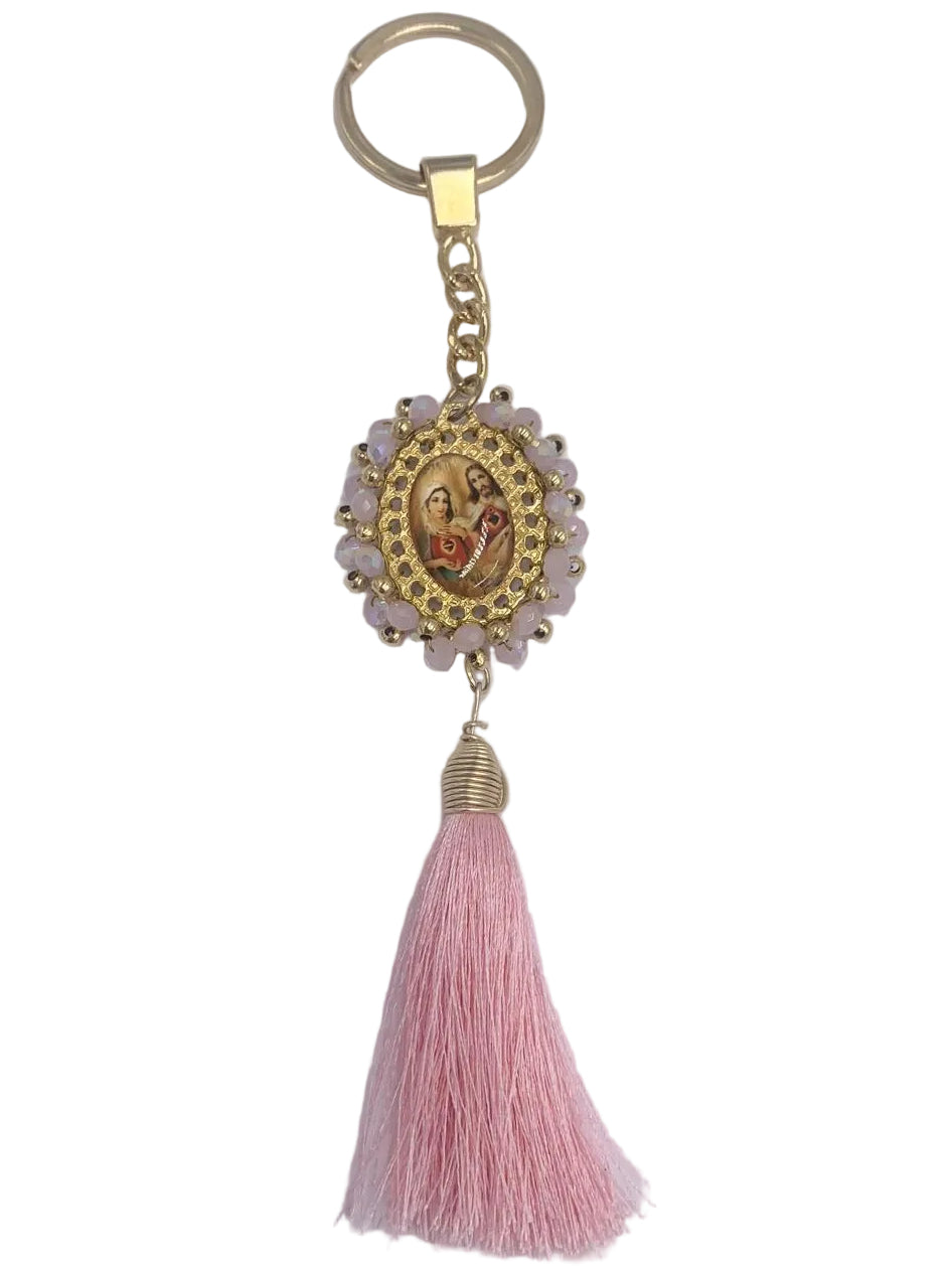 OUR LADY OF GUADALUPE & OTHER BEADED KEYCHAINS