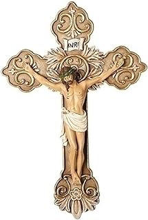 Roman Inc.10 H Golden Scroll Wall Cross K3-R