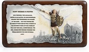 SAINT MICHAELPRAYER WOODEN WALL PLAQUE B3-R