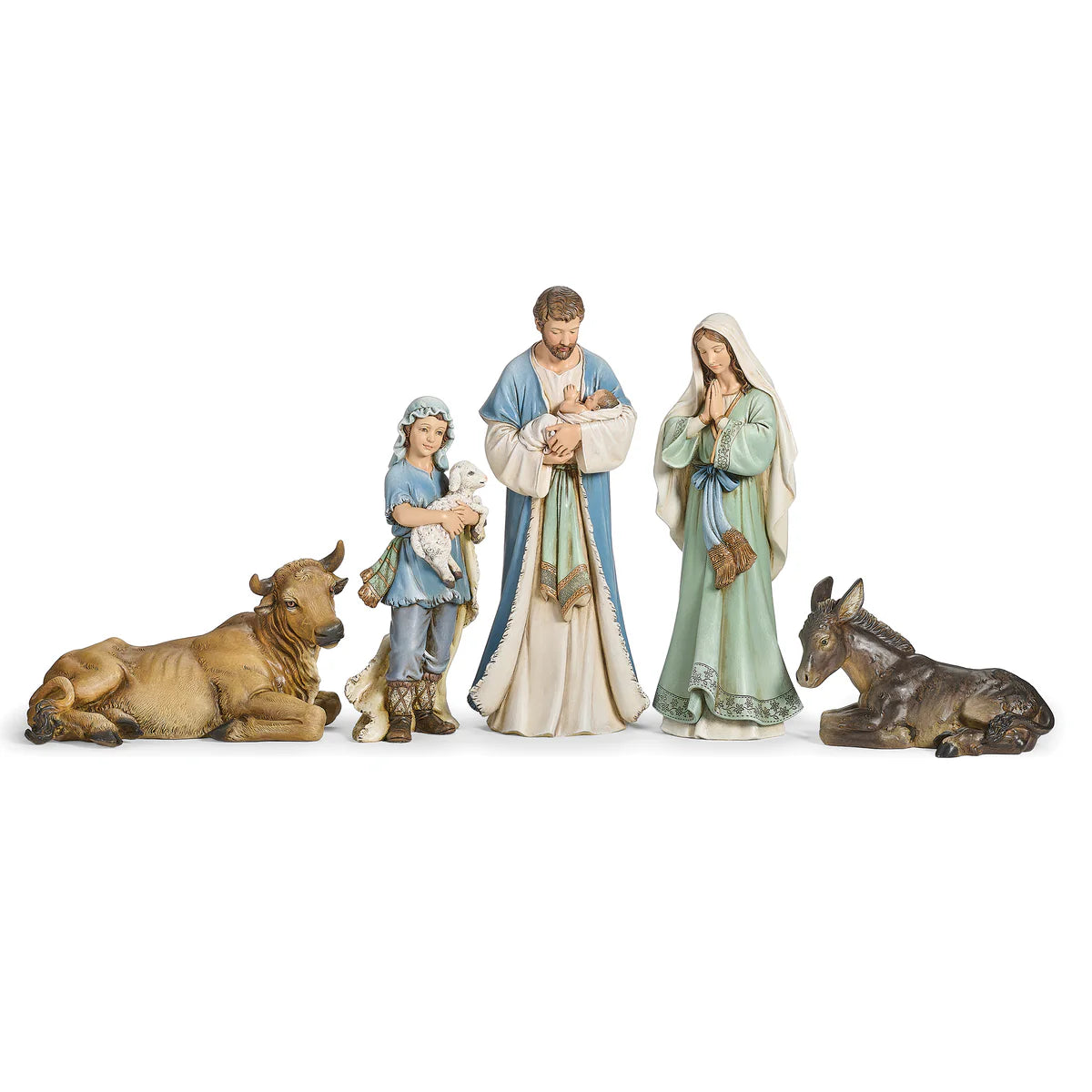 Elegant Pastel Nativity Set – 5-Piece 12"H