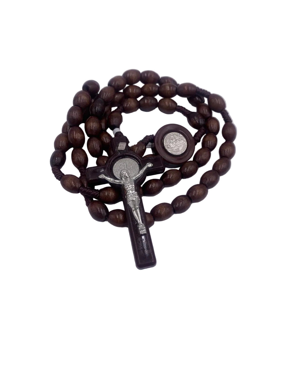 Rosario de madera cruz/plastico