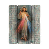 11 1/4" x 14" Divine Mercy Large Vintage Wooden Plaque