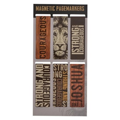 Strong and Courageous, Magnetic Page Markers, Set of 6