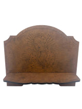 BROWN WOOD BURNING BIBLE STAND