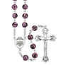8mm Glass Emerald Marbelized Bead Rosary with Silver Ox Center and Celtic Crucifix