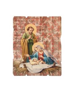 11 1/4" x 14" Divine Mercy Large Vintage Wooden Plaque