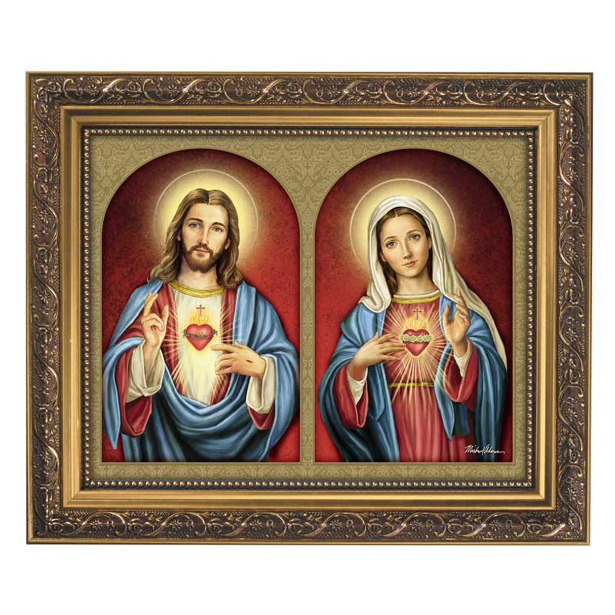 The Sacred Hearts Gold Tone Framed Print D-1