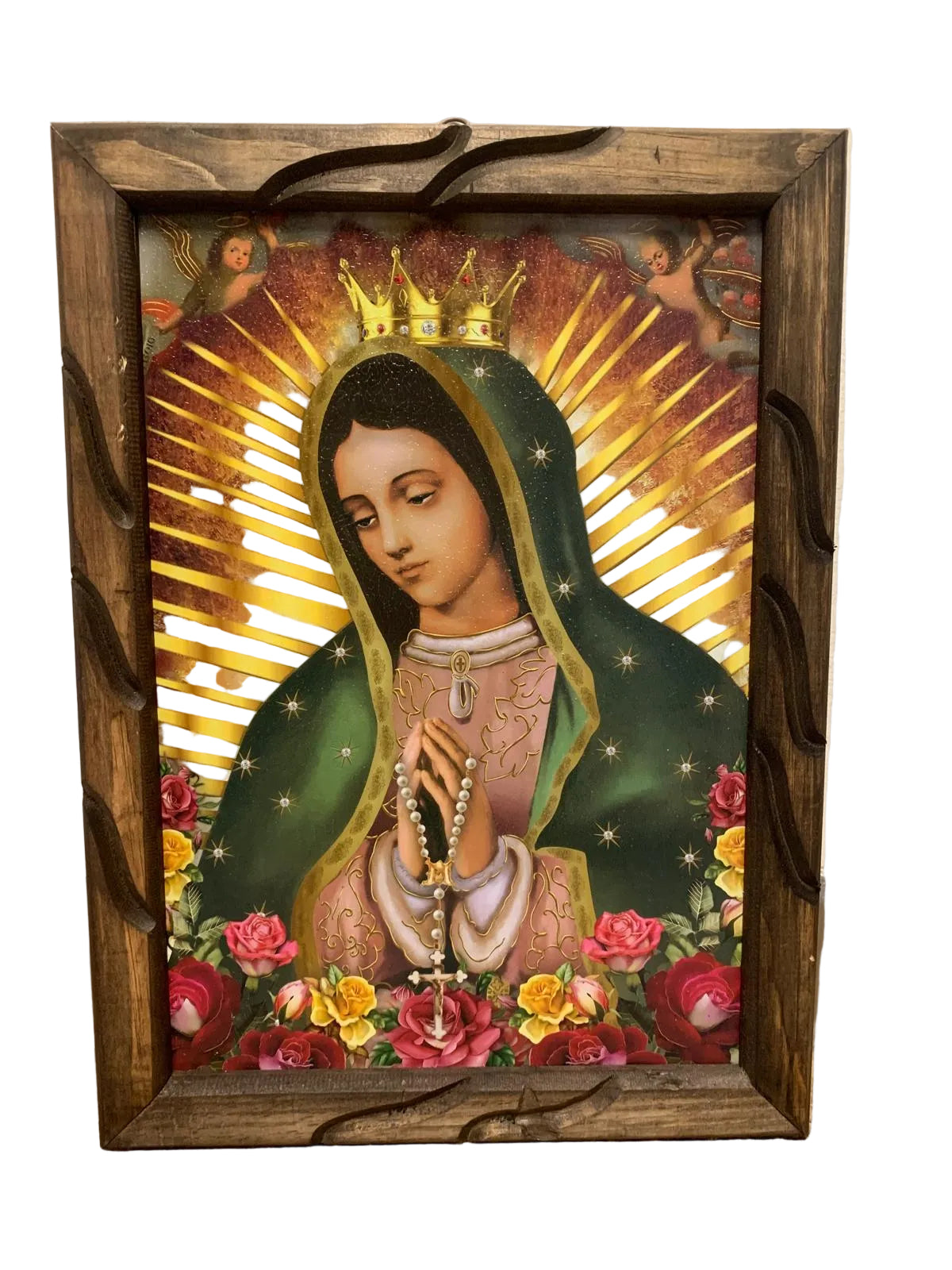 CUADROS RUSTICOS DE LA VIRGEN DE GUADALUPE (13X18) VARIOS