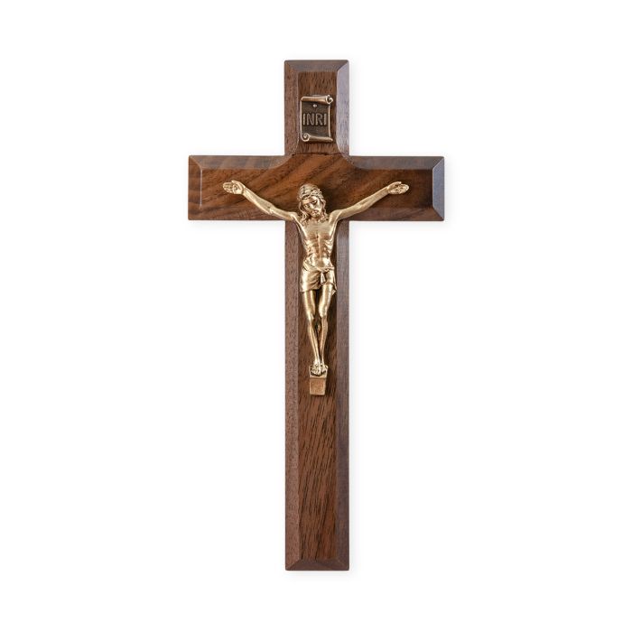 7" Walnut Cross with a Museum Gold Tone Corpus D2