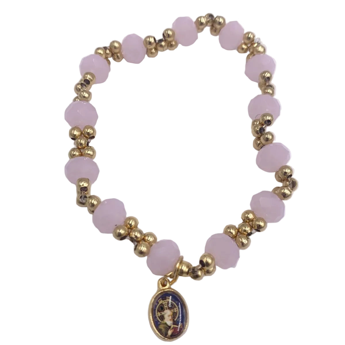 GOLD AND COLORFUL BRACELETS WITH DIFFERENT MEDALS