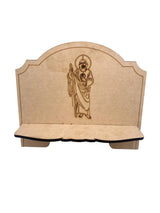 TAN WOOD BURNING BIBLE STAND