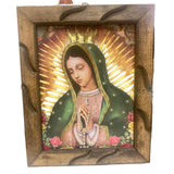 CUADRO RUSTICO MINI DE GUADALUPE 9X11