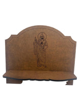BROWN WOOD BURNING BIBLE STAND
