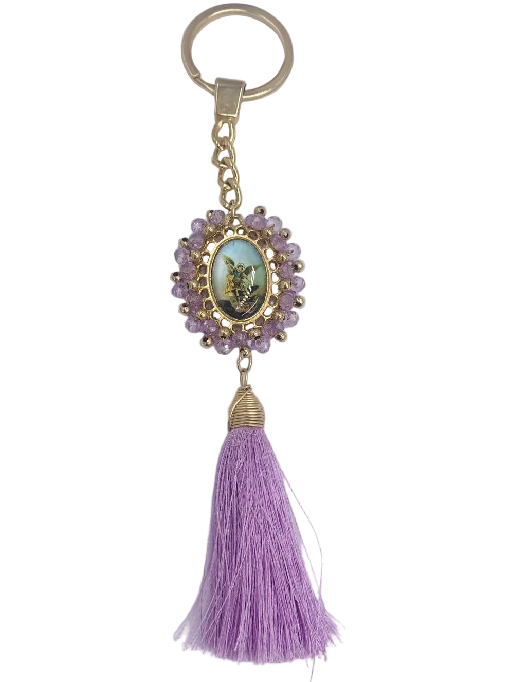 OUR LADY OF GUADALUPE & OTHER BEADED KEYCHAINS
