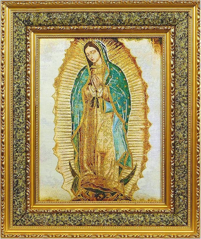 Our Lady of Guadalupe Tapestry Cushioned Picture Frame 17" x 21"