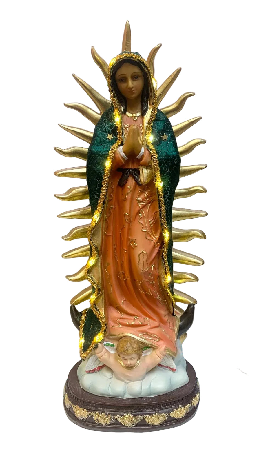 16"OUR LADY OF GUADALUPE WITH LIGHTS STATUE