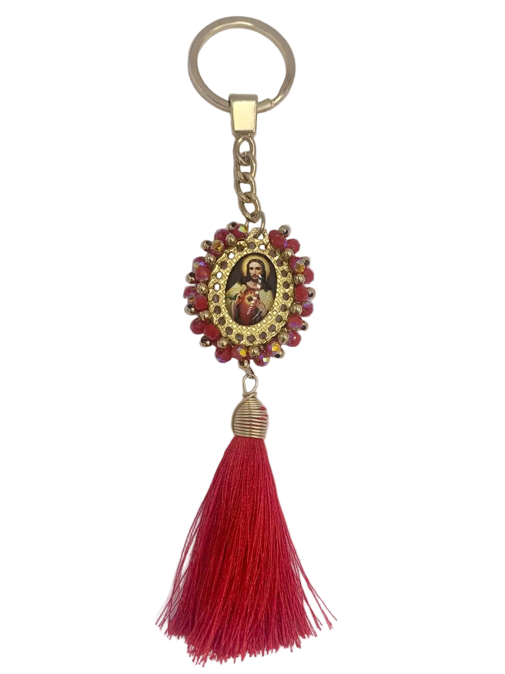OUR LADY OF GUADALUPE & OTHER BEADED KEYCHAINS