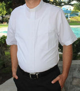 GREY STRIPED SHORT SLEEVE SHIRT W/T PRIEST COLOR