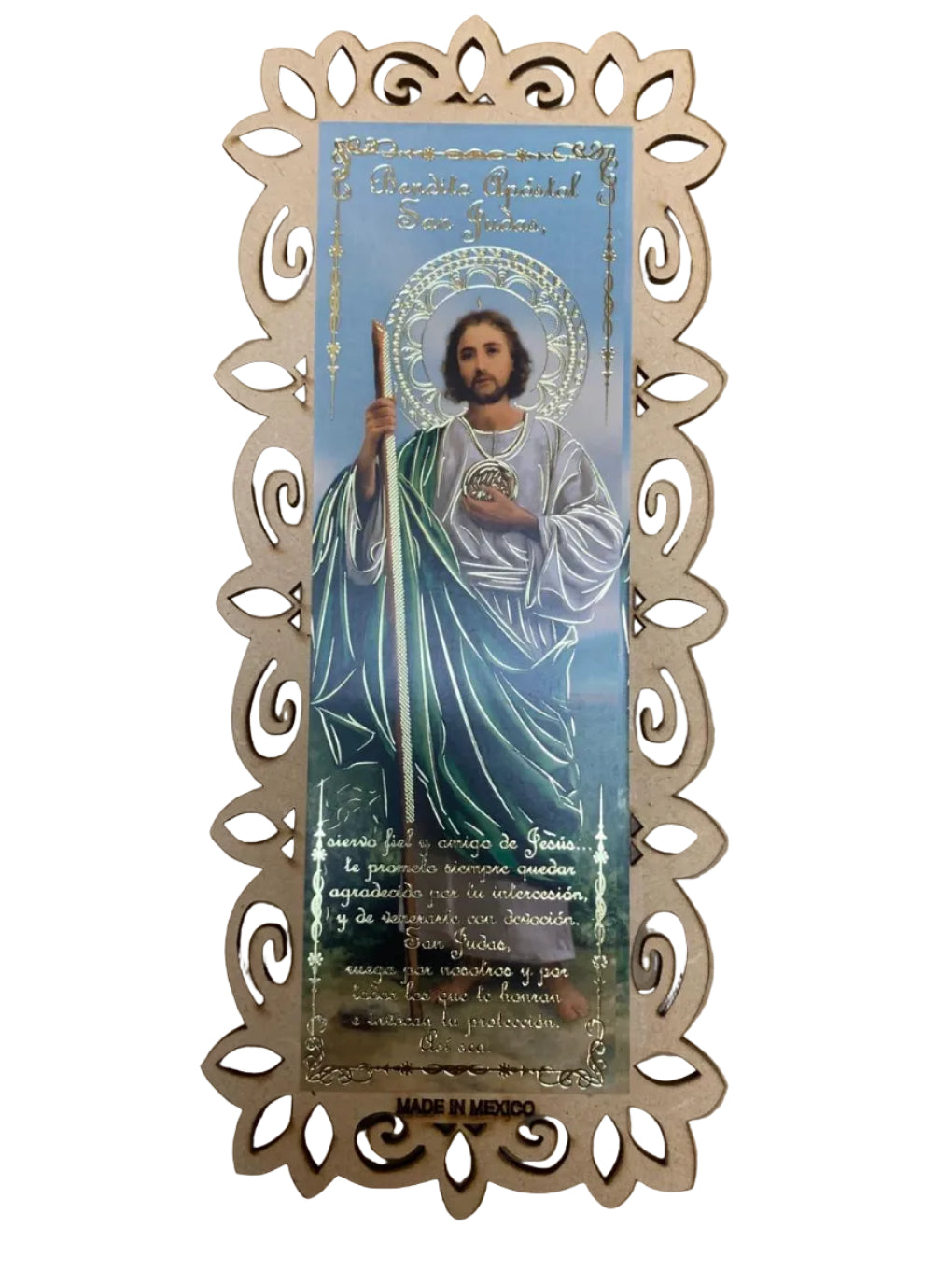 Saint Jude 9" x 4" Laser Wood Plaque - Spanish