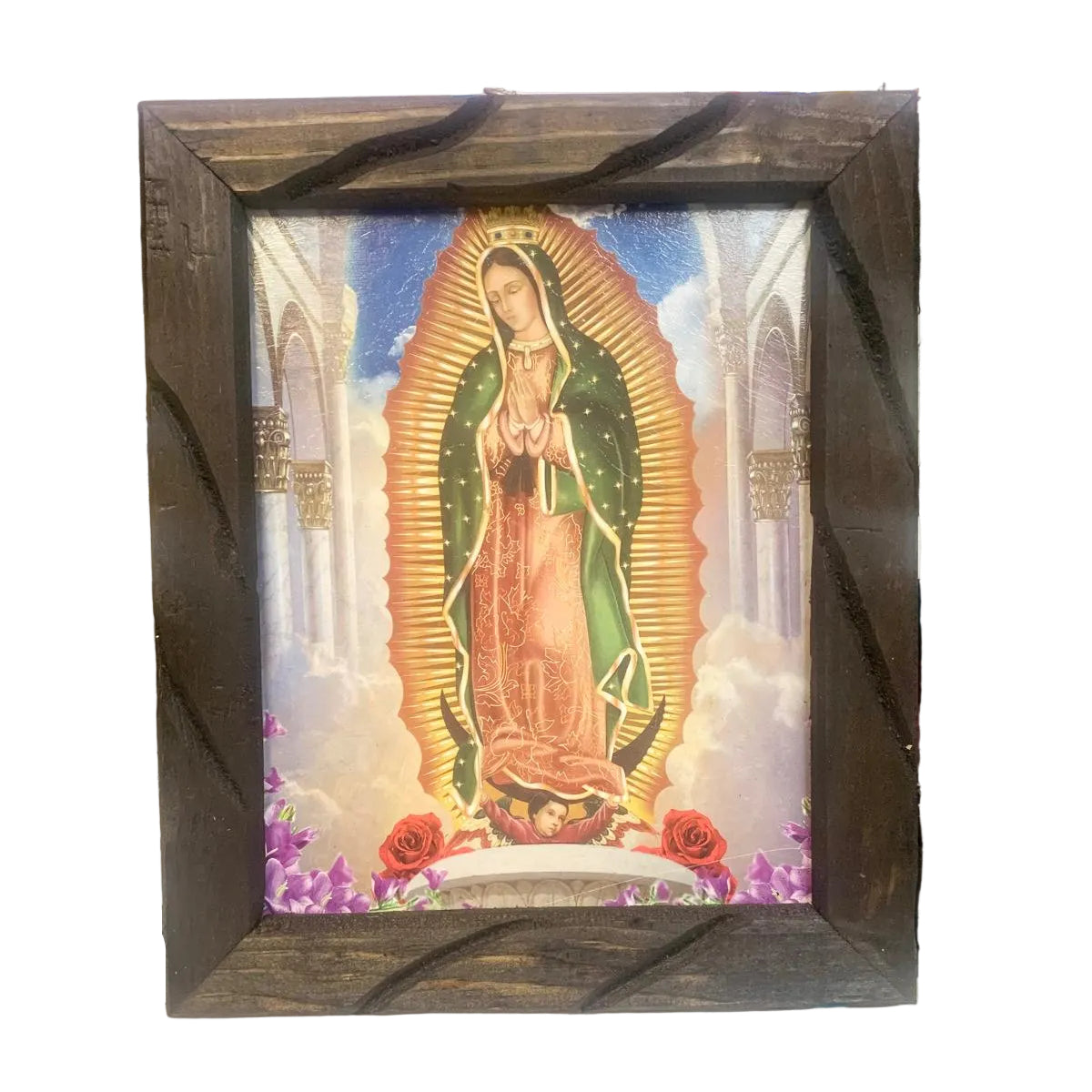 CUADRO RUSTICO MINI DE GUADALUPE 9X11