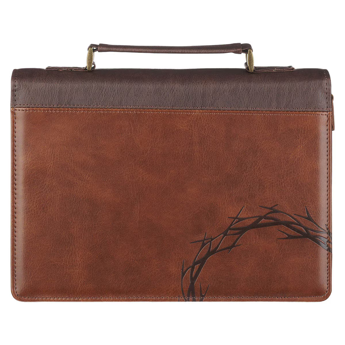 Crown of Thorns Brown Faux Leather Classic Bible Cover - Isaiah 53:3