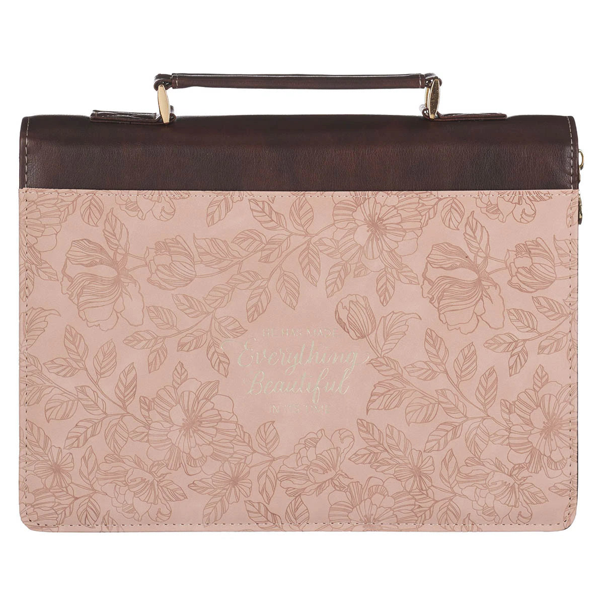 Everything Beautiful Blush Floral Faux Leather Fashion Bible Cover - Ecclesiastes 3:11