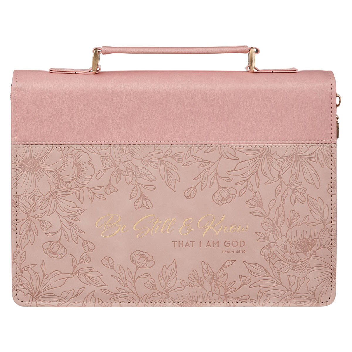 Be Still and Know Pink Floral Faux Leather Fashion Bible Cover - Psalm 46:10