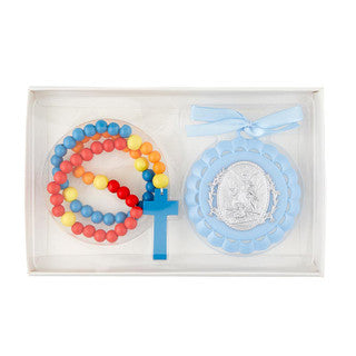 Crib Medal With Kiddie Rosary FOR GIRL AND BOY