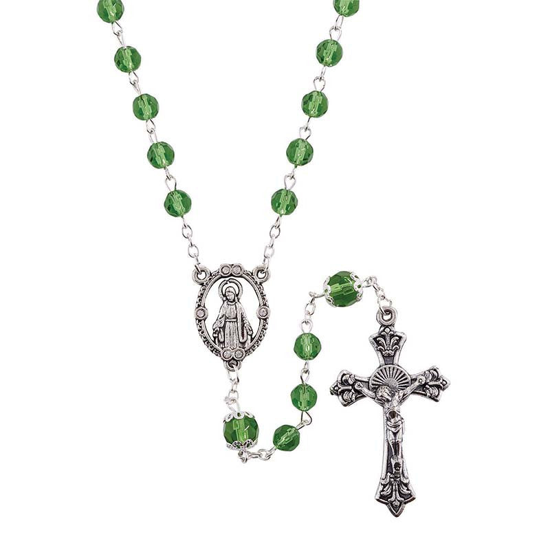 6MM AB Glass Bead Birthstone Rosary