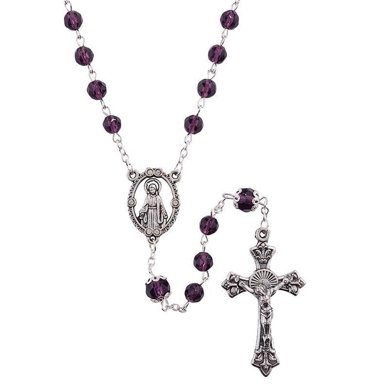 6MM AB Glass Bead Birthstone Rosary