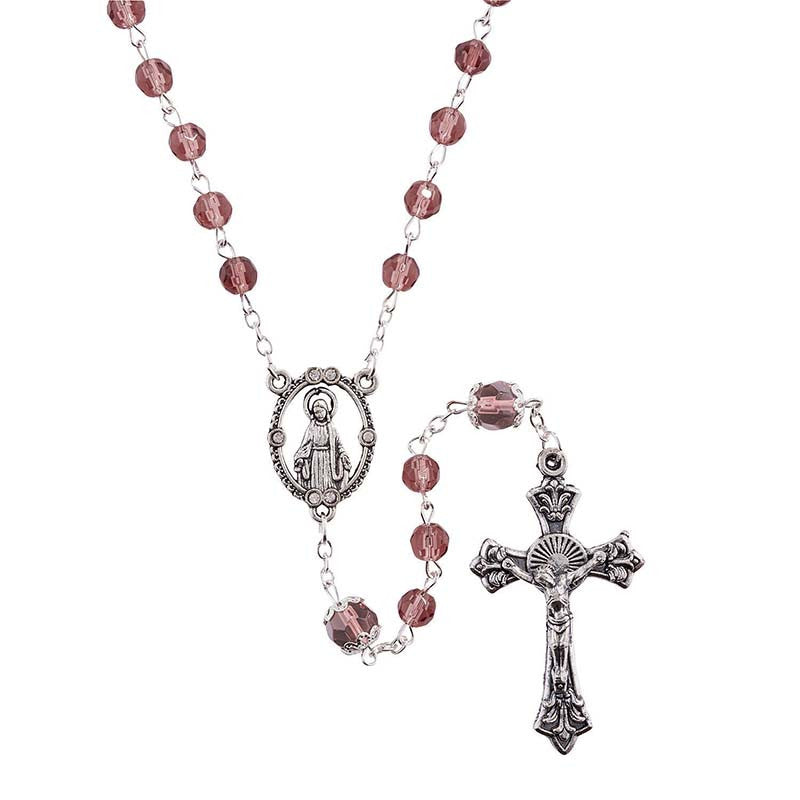 6MM AB Glass Bead Birthstone Rosary