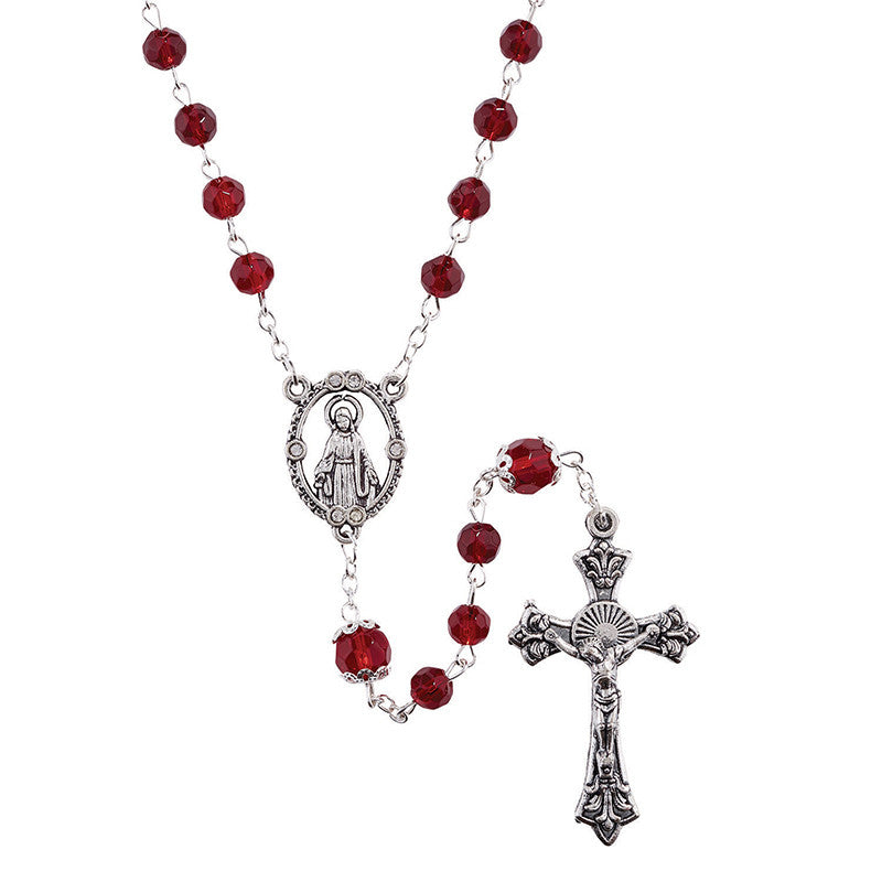 6MM AB Glass Bead Birthstone Rosary