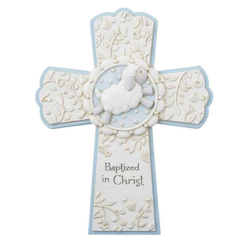 Baptized in Christ Cross Pink and blue G-2