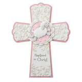Baptized in Christ Cross Pink and blue G-2