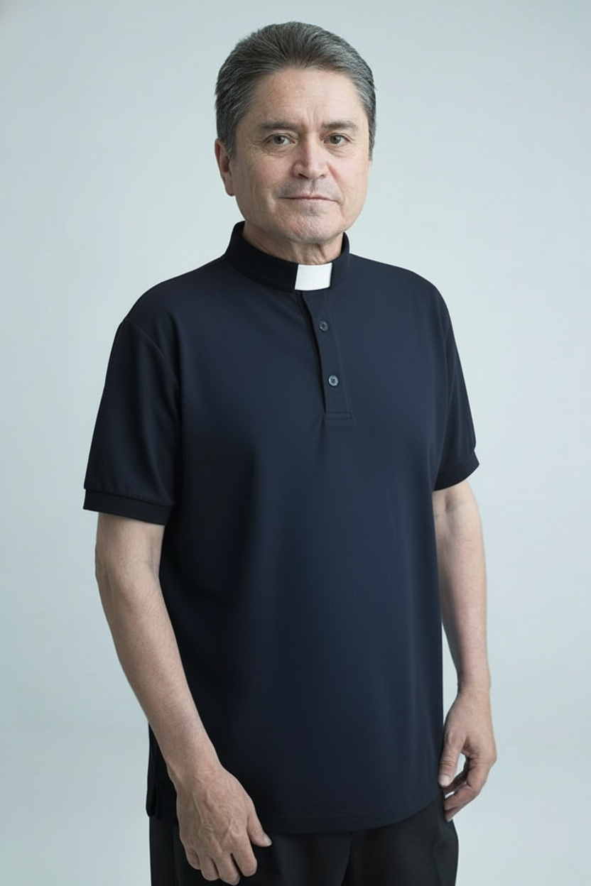 Priest polo shirt in Dark Blue, 100% cotton