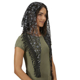 Chapel Veil With Tassels - White & BLACK
