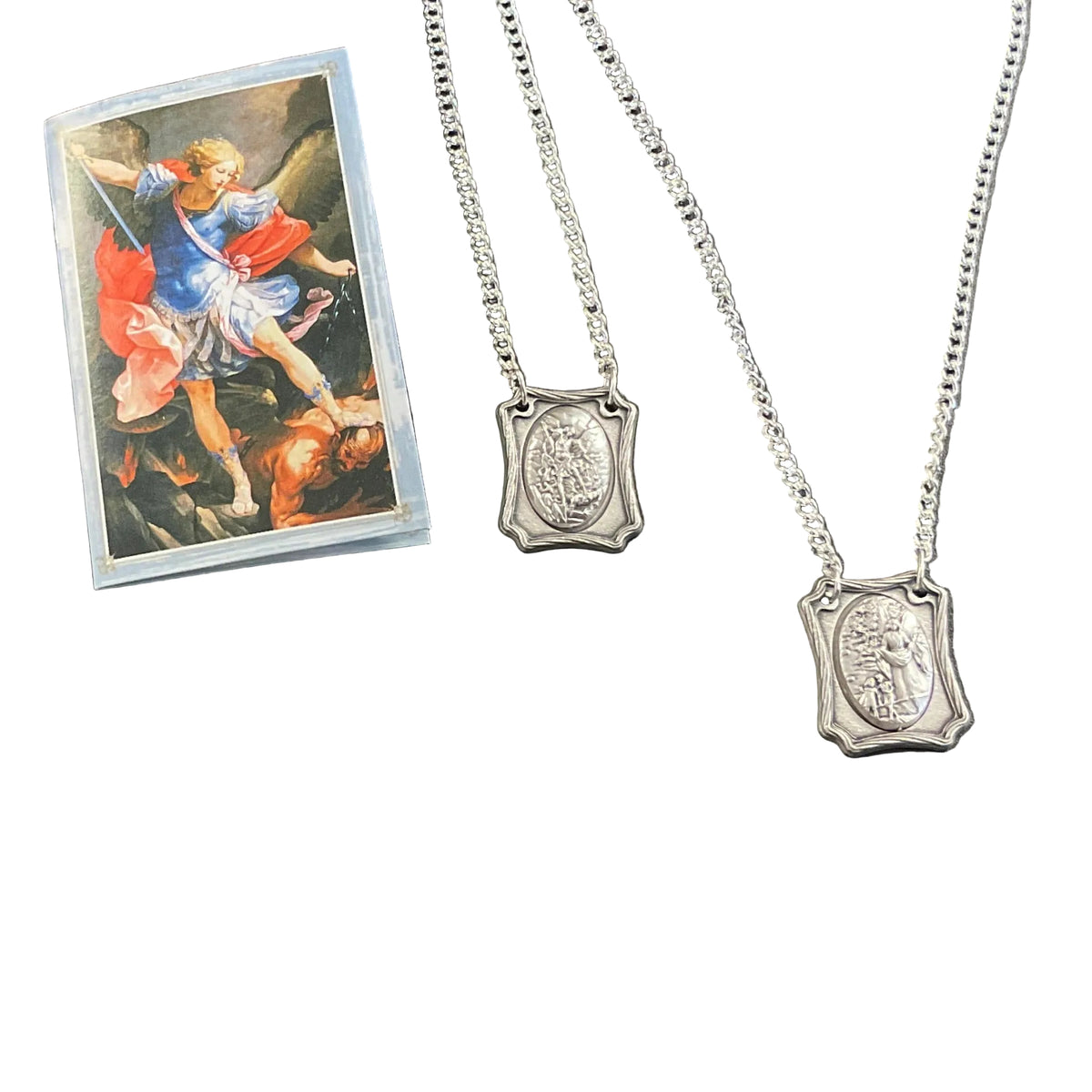 ST. MICHAEL & GUARDIAN ANGEL METAL SCAPULAR